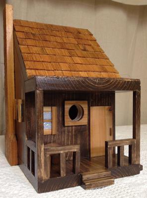Cabin Birdhouse with Front Porch
