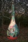 gourd bird house painted with birds