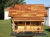 log birdhouse in the country