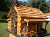 front and side log birdhouse